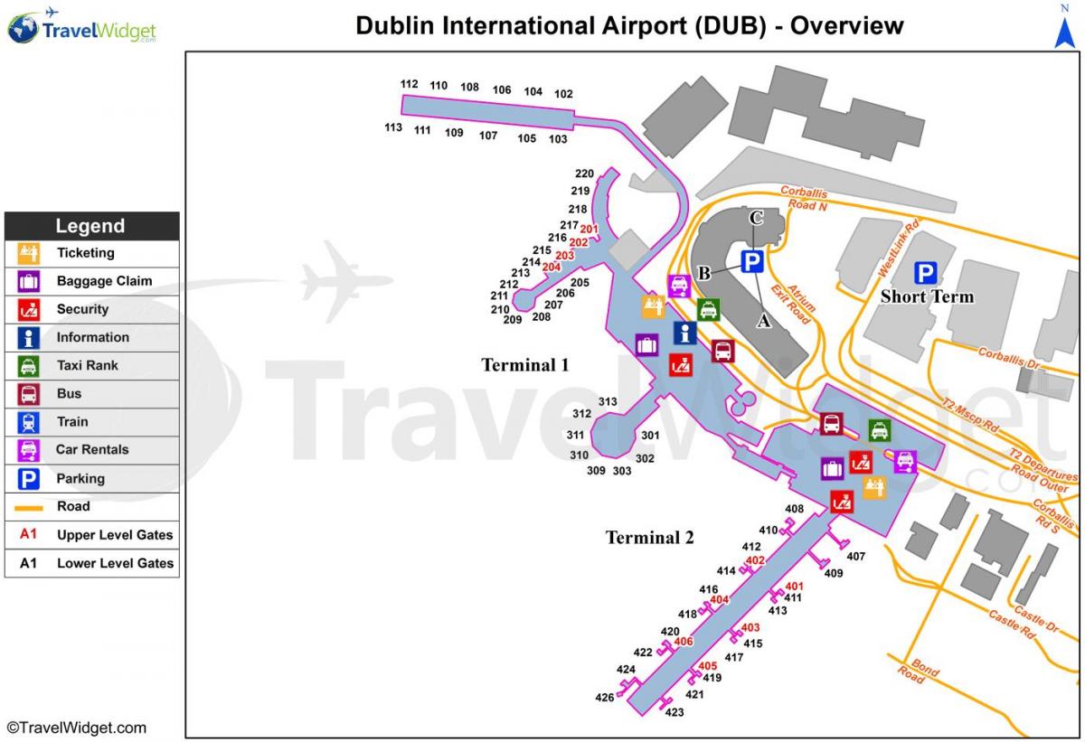 карта аэропорт Дублин
