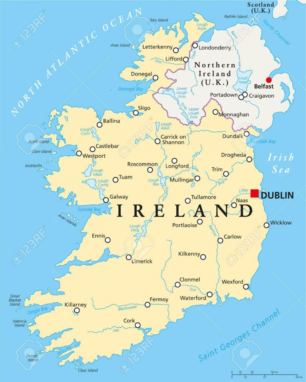 Дублин карта Ирландия