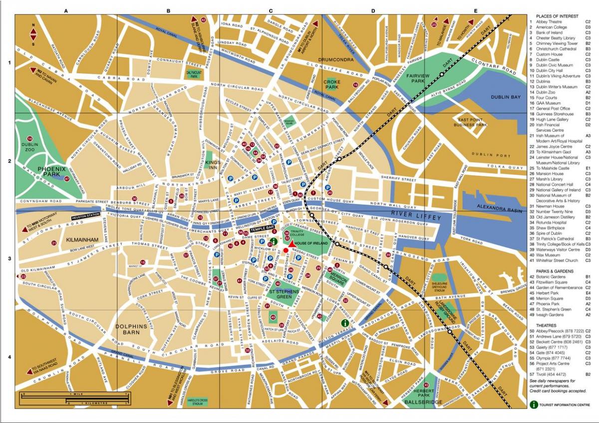 карта центра города Дублин