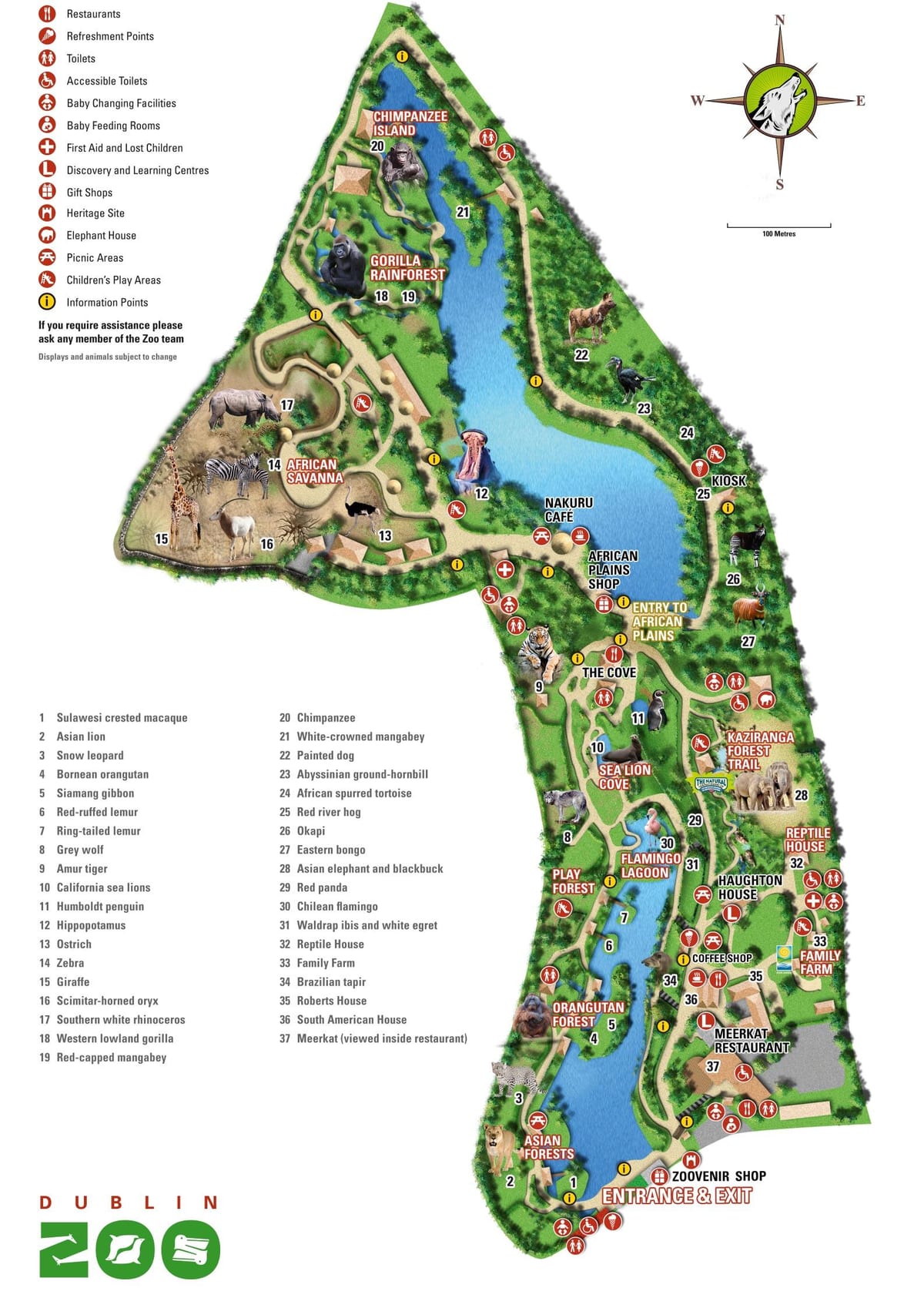 карта Дублинский зоопарк