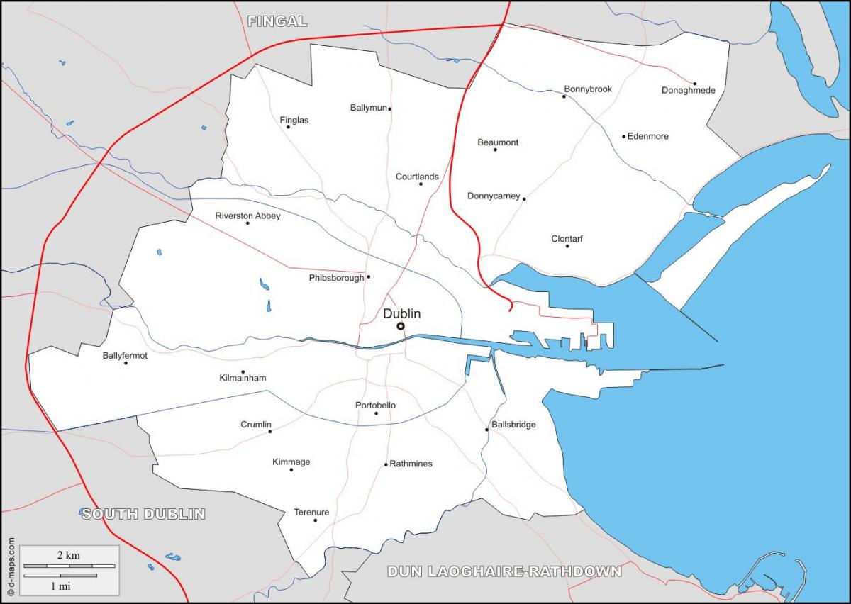 карта окрестностей Дублина